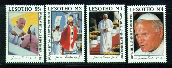Lesotho Scott #650-653 MNH Visit of Pope John Paul II CV$8+