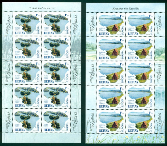Lithuania Scott #691-692 MNH SHEETS of 10 Europa 2001 CV$30+