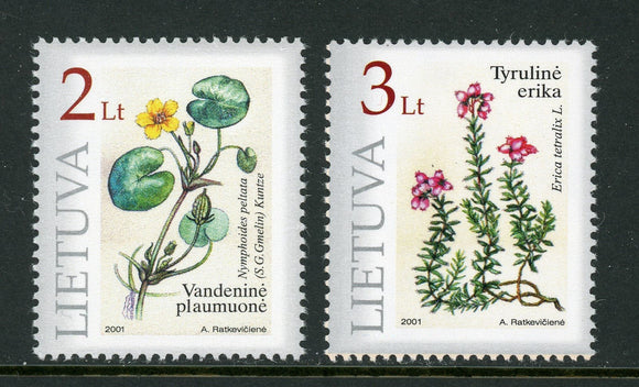 Lithuania Scott #693-694 MNH Flowers from Red Book of Lithuania CV$4+