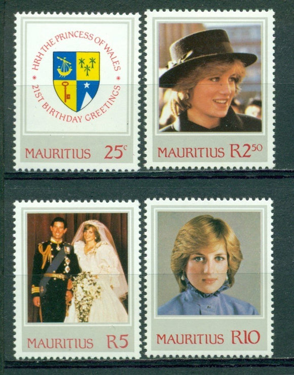 Mauritius Scott #548-551 MNH Princess Diana's 21st Birthday CV$5+
