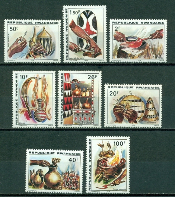 Rwanda Scott #926-933 MNH Handicrafts CV$6+