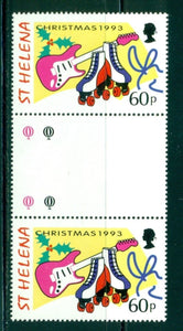St. Helena Scott #615 MNH GUTTER PAIR Christmas 1993 60p $$