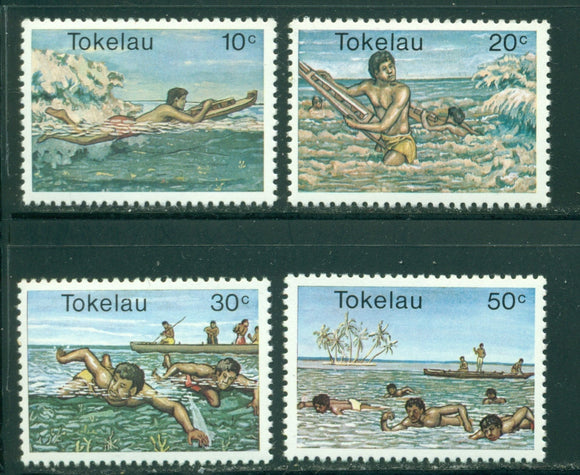 Tokelau Scott #73-76 MNH Surfing Swimming Sports $$