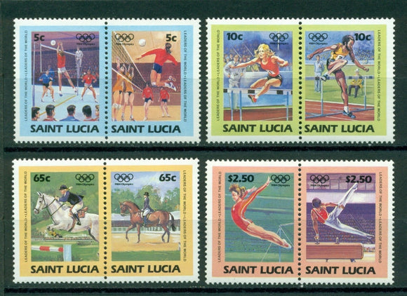 St. Lucia Scott #665-668 MNH PAIRS Leaders of the OLYMPICS 1984 Los Angeles $$