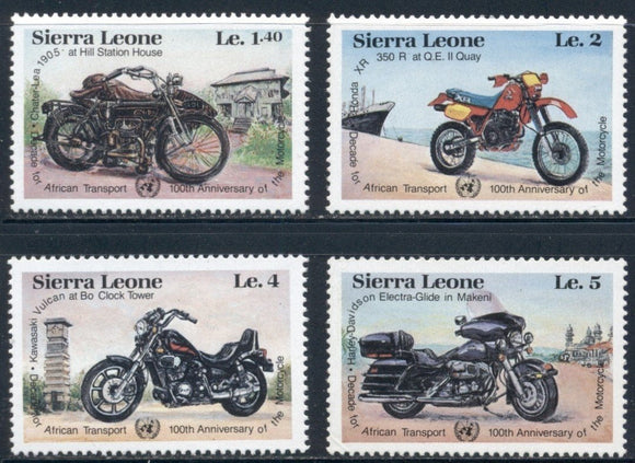 Sierra Leone Scott #703-706 MNH Motorcycles CV$9+