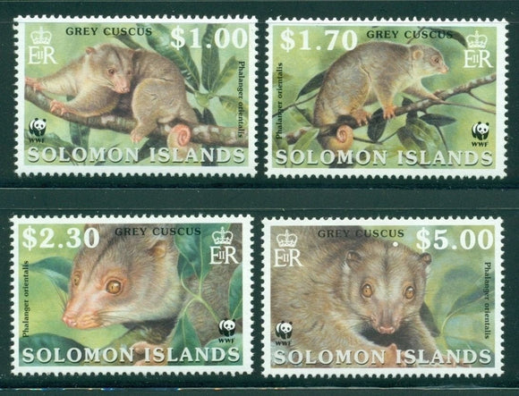 Solomon Islands Scott #927-930 MNH Grey Cuscus WWF FAUNA CV$5+