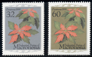 Micronesia Scott #234-235 MNH Christmas 1995 Poinsettias $$