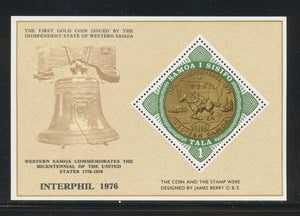 Samoa Scott #437 MNH S/S American Bicentennial INTERPHIL'76 Stamp EXPO CV$2+
