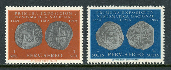 Peru Scott #C166-C167 MNH Numismatic EXPO Lima Coins $$
