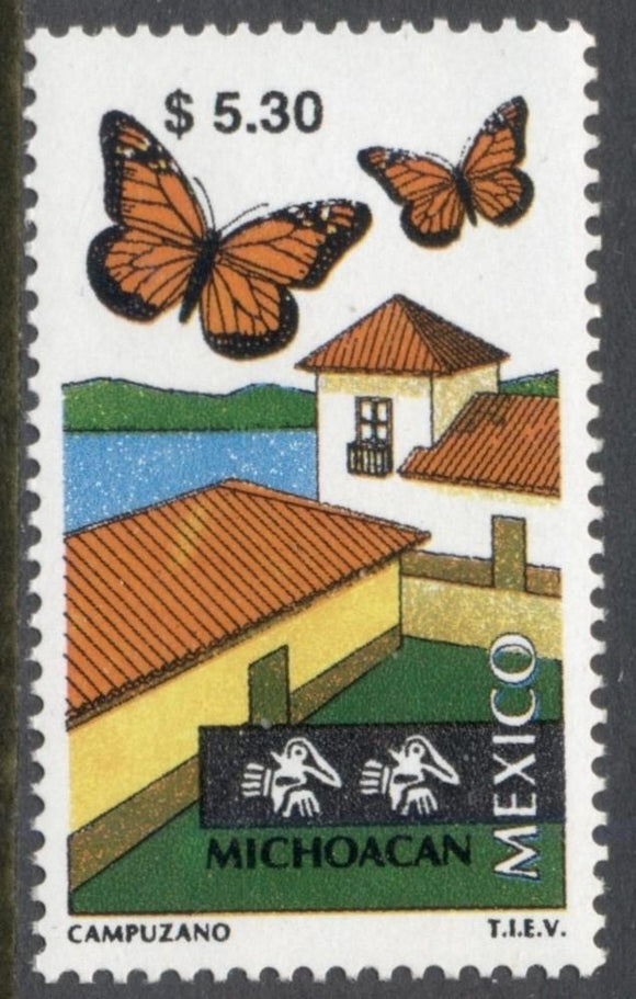 Mexico Scott #2131 MNH $5.30 Michoacán Tourism Butterflies CV$3+