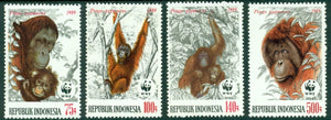 Indonesia Scott #1380-1383 MNH WWF Orangutans FAUNA CV$13+
