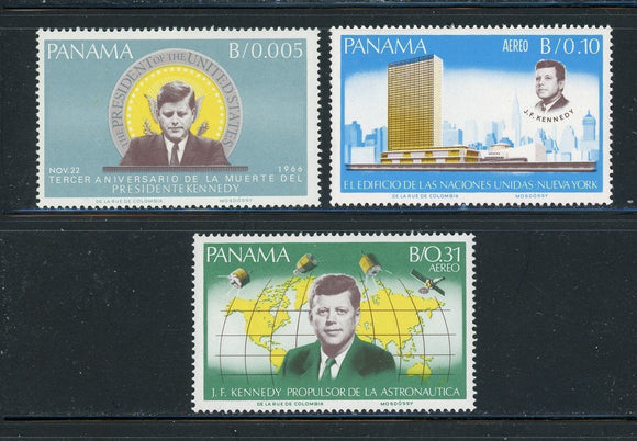 Panama Scott #473-473B MNH John F. Kennedy JFK UN Map CV$5+