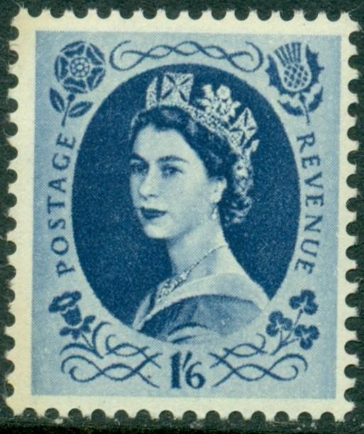 Great Britain Scott #369 MNH Queen Elizabeth II 1sh 6p dk blue CV$5+