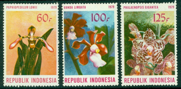 Indonesia Scott #1045-1047 MNH Orchids Flowers FLORA CV$4+