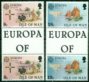 Isle of Man Scott #191-192 MNH Europa Farm Boats GUTTER PAIRS $$