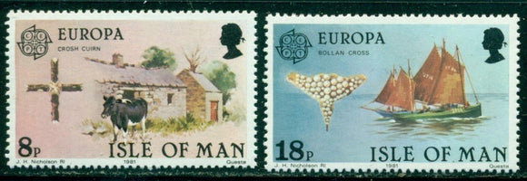 Isle of Man Scott #191-192 MNH Europa 1981c Symbolic Crosses $$