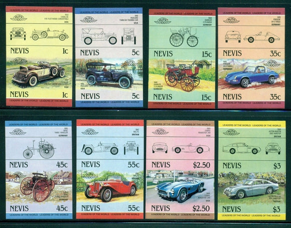 Nevis Michel 148-163 IMPERF Pairs MNH Cars Automobiles Issued 7/25/84 Rare $$$