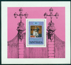 Barbuda Scott #354 MNH S/S Barbuda OVPT on Antigua QE II Coronation ANN $$