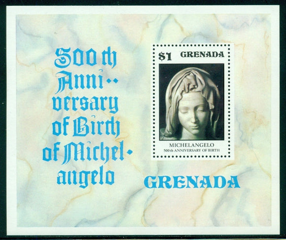 Grenada Scott #683 MNH S/S Michelangelo 500th Birth ANN CV$2+