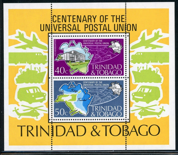 Trinidad & Tobago Scott #244a MNH S/S UPU Centenary CV$16+